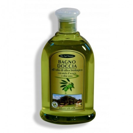 Bagno doccia All'olio di oliva biologico con miele d'acacia e aloe vera